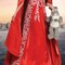 Girls Red Riding Hood Halloween Costume Long Dress with Hooded Cape